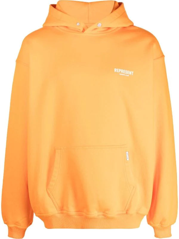Represent logo-print cotton hoodie