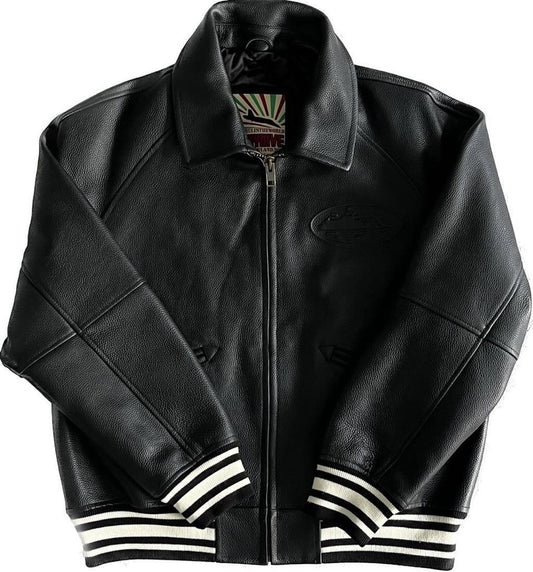 Corteiz Leather Jacket Black