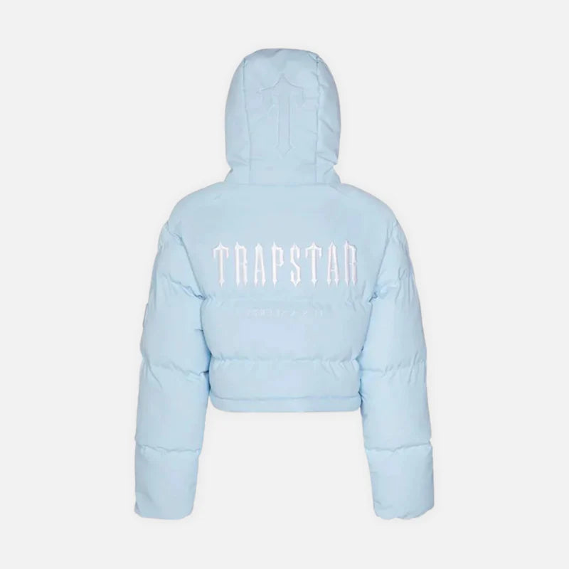 Trapstar Women's Decoded Hooded Puffer 2.0 Jacket - Ice Blue