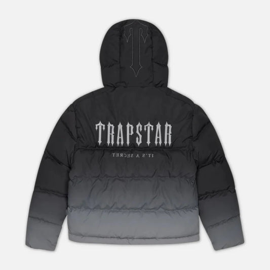 TRAPSTAR DECODED HOODED PUFFER 2.0 JACKET - BLACK GRADIENT