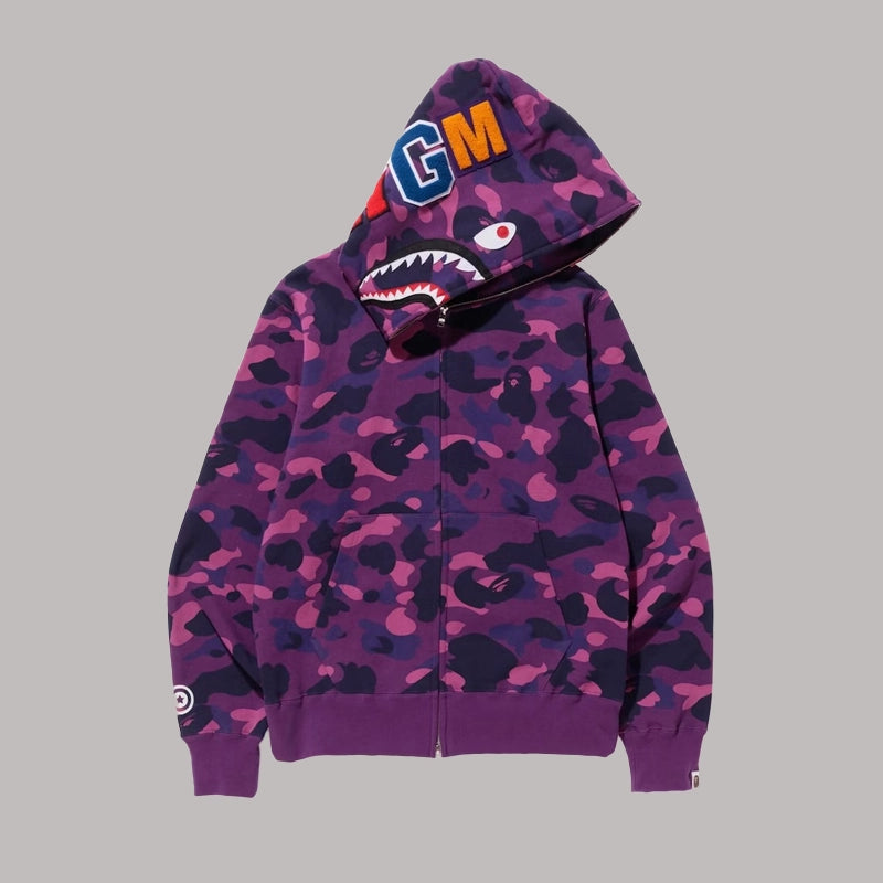 Purple BAPE Zip-Up Hoodie