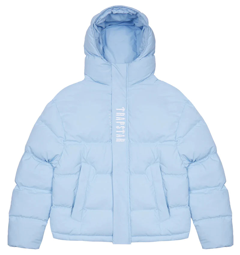 TRAPSTAR DECODED HOODED PUFFER 2.0 JACKET - ICE BLUE